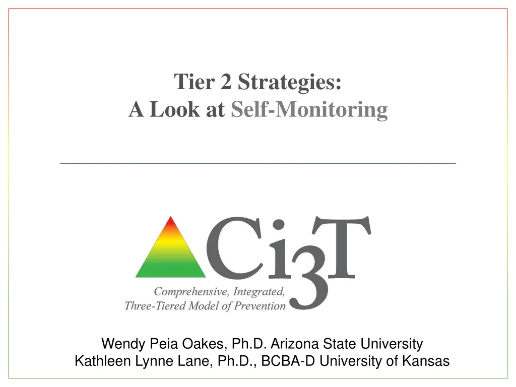 tier 2 strategies a look at self monitoring
