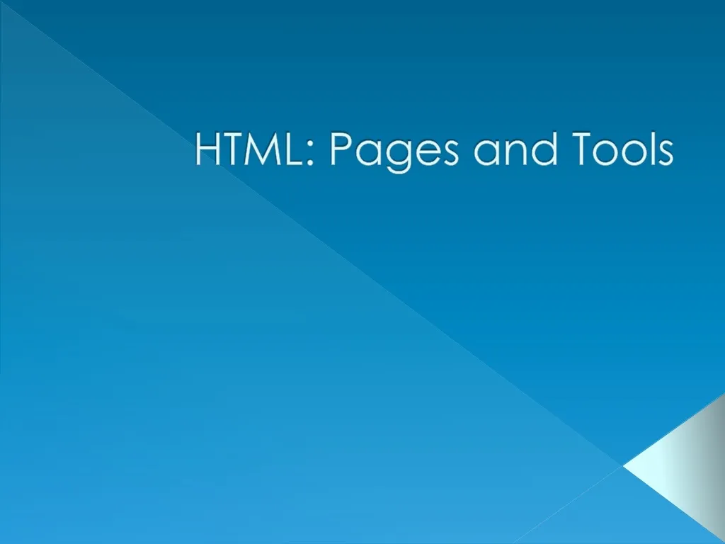 html pages and tools