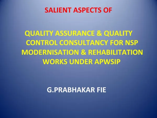 SALIENT ASPECTS OF