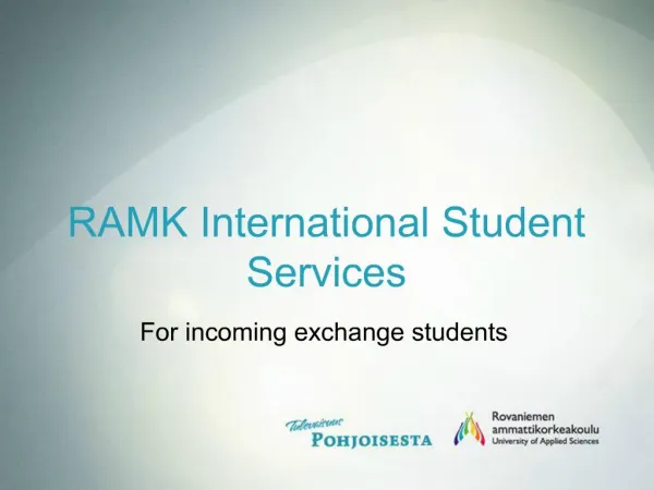 RAMK International Student Services