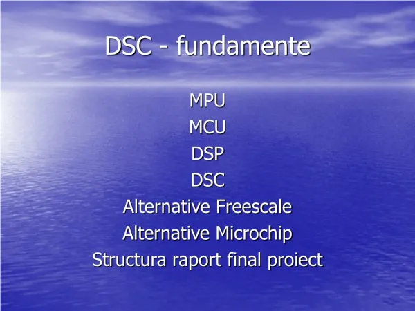 DSC - fundamente