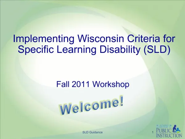 Implementing Wisconsin Criteria for Specific Learning Disability SLD