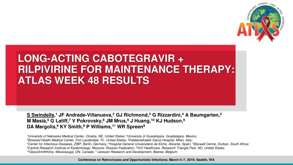 long acting cabotegravir rilpivirine for maintenance therapy atlas week 48 results