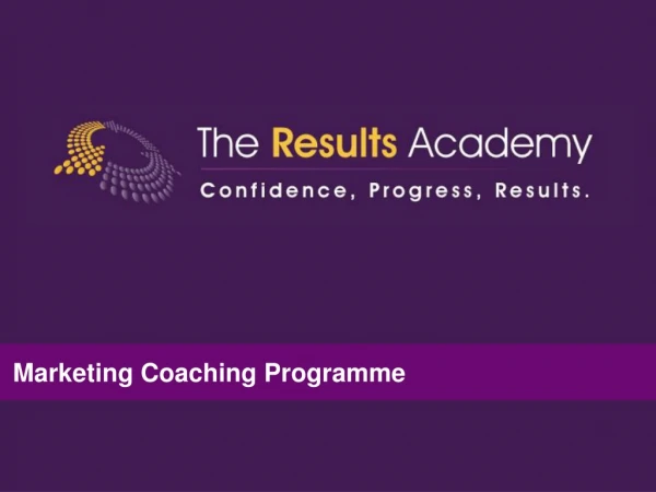Marketing Plan Coaching Programme