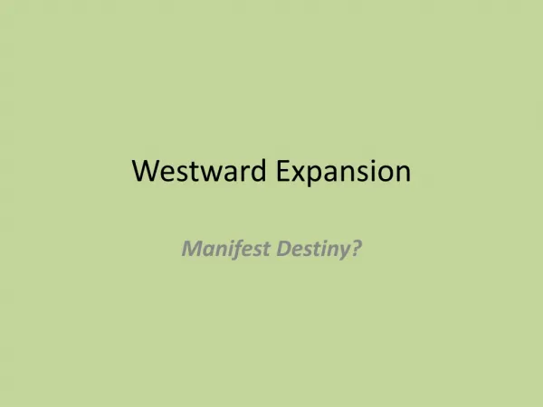 Westward Expansion