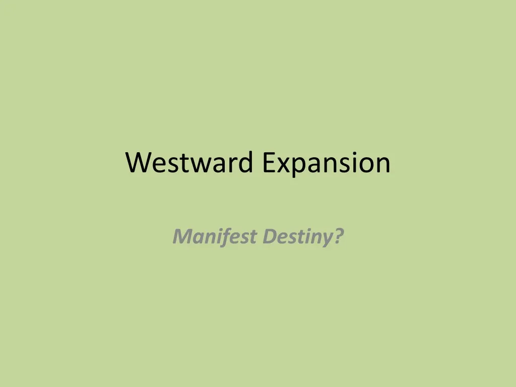 westward expansion