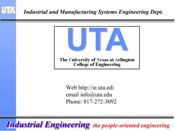 UTA The University of Texas at Arlington College of Engineering