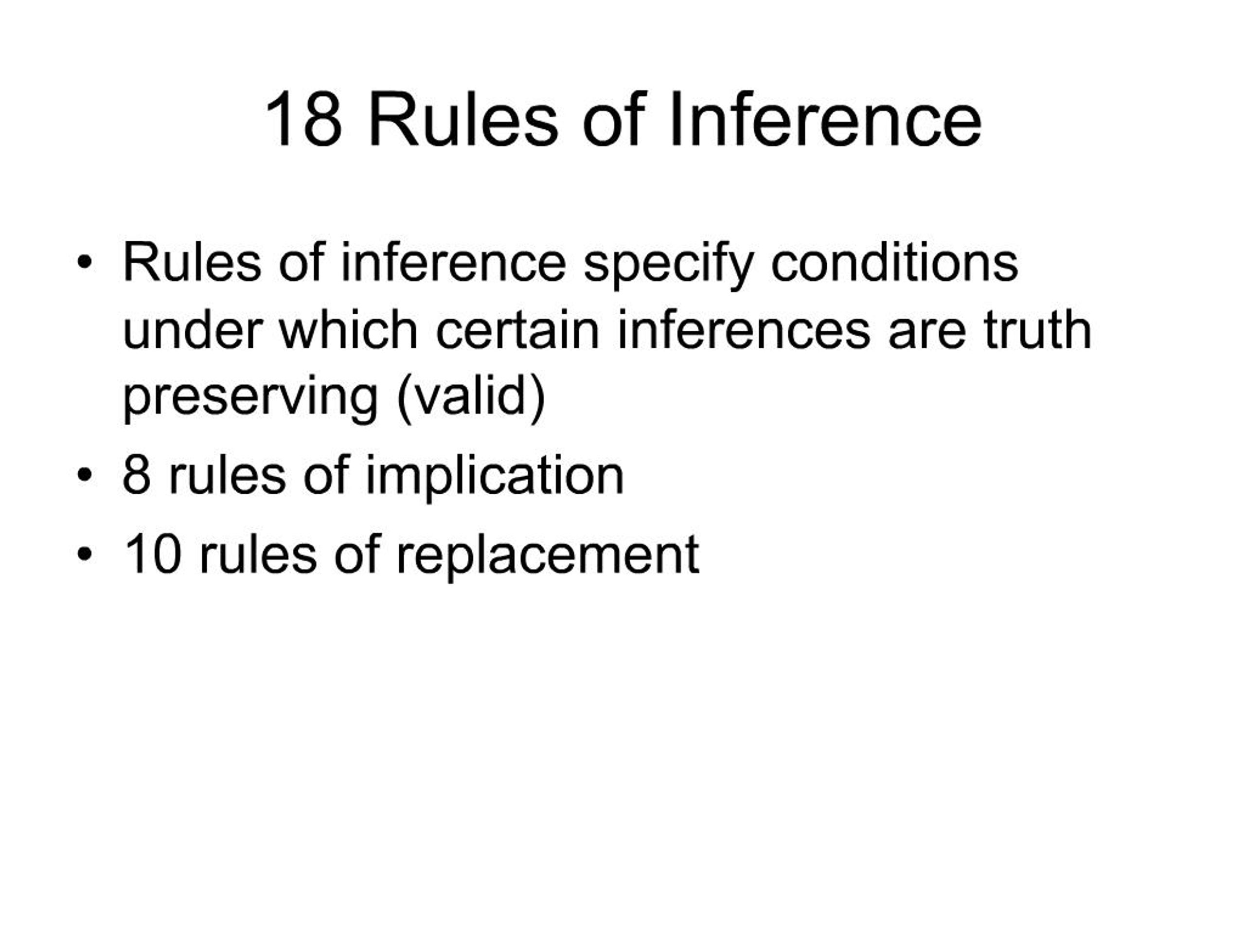 PPT - 18 Rules of Inference PowerPoint Presentation, free download - ID ...