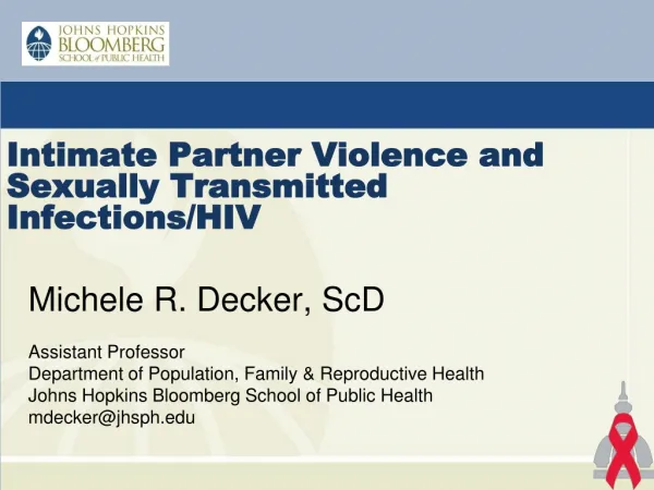 Intimate Partner Violence and Sexually Transmitted Infections/HIV