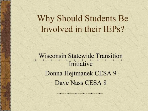 Why Should Students Be Involved in their IEPs