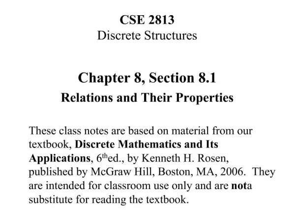 CSE 2813 Discrete Structures