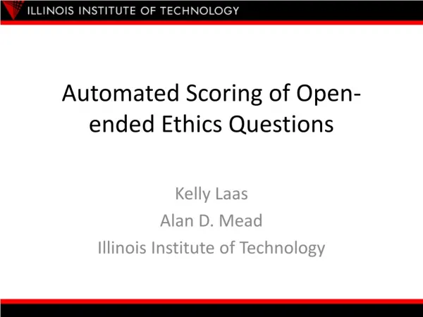 Automated Scoring of Open-ended Ethics Questions