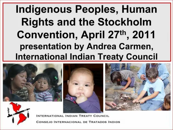 Indigenous Peoples, Human Rights and the Stockholm Convention, April 27th, 2011 presentation by Andrea Carmen, Internat