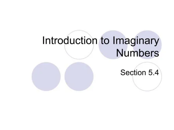 Introduction to Imaginary Numbers
