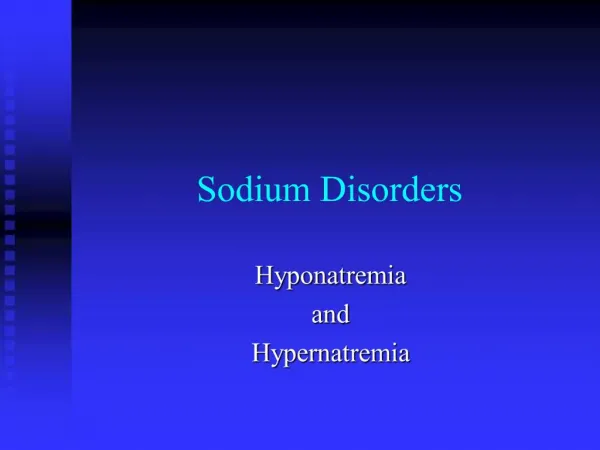 Sodium Disorders