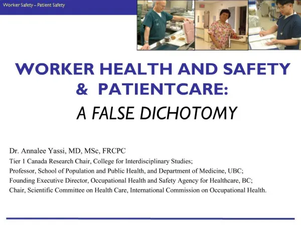 WORKER HEALTH AND SAFETY PATIENTCARE: