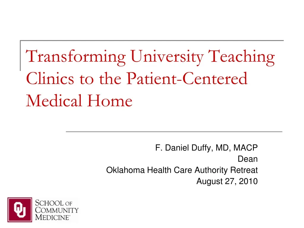 transforming university teaching clinics to the patient centered medical home
