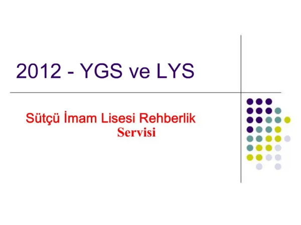 2012 - YGS ve LYS