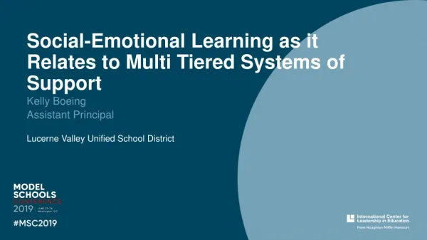 Social-Emotional Learning as it Relates to Multi Tiered Systems of Support