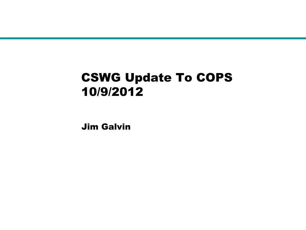 cswg update to cops 10 9 2012
