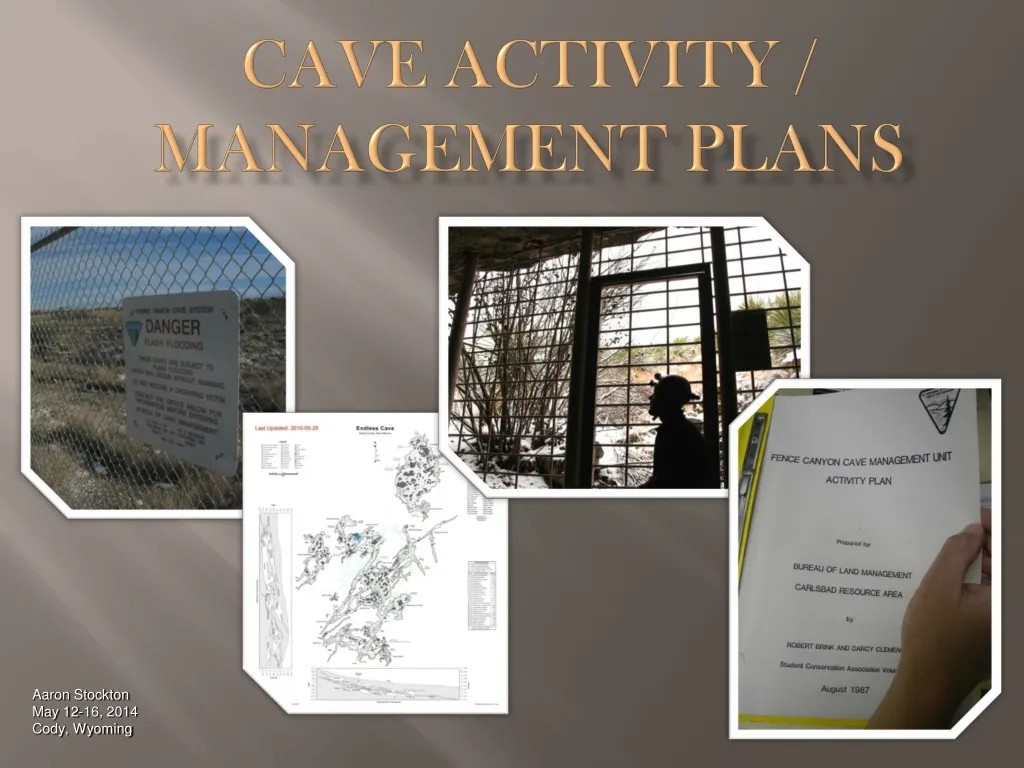 cave activity management plans