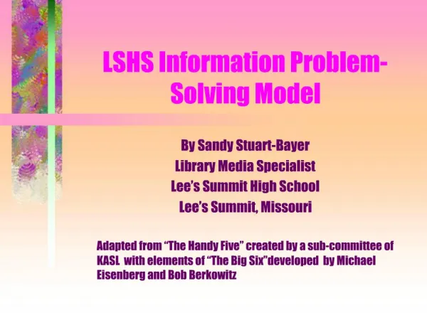 LSHS Information Problem-Solving Model