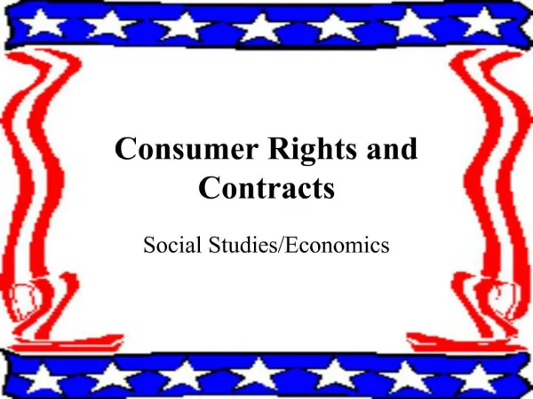 Consumer Rights and Contracts