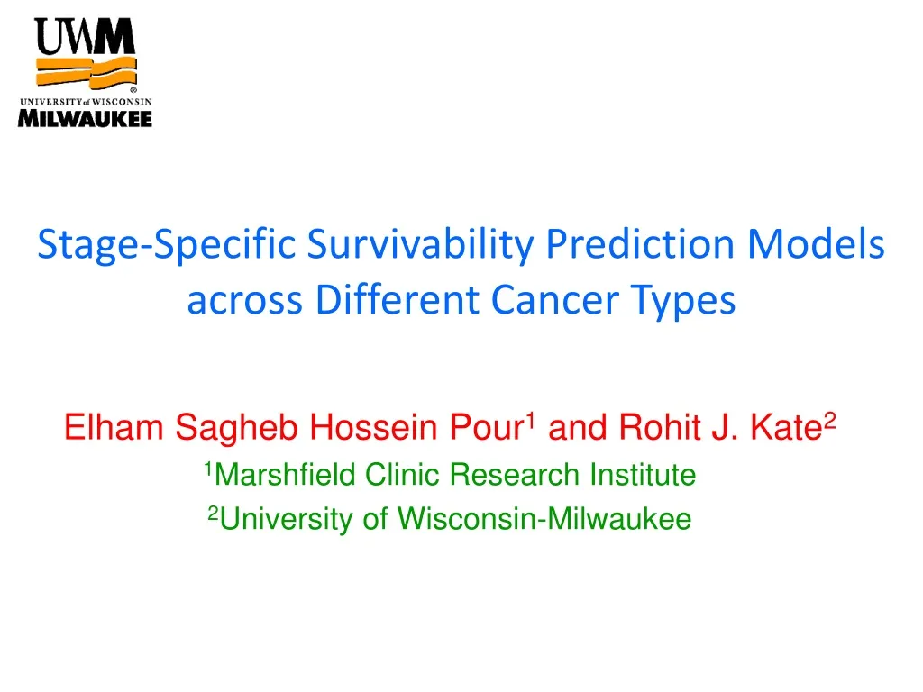 stage specific survivability prediction models across different cancer types