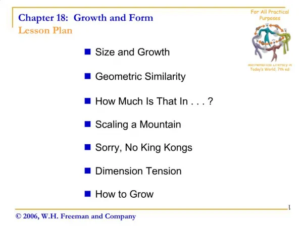 Chapter 18: Growth and Form Lesson Plan
