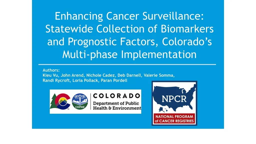 enhancing cancer surveillance statewide