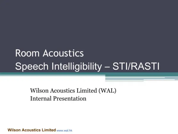 Room Acoustics Speech Intelligibility STI