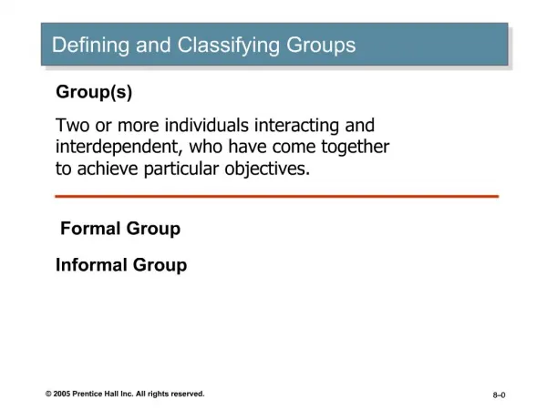 Defining and Classifying Groups