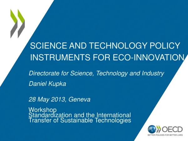 Science and technology policy instruments for eco-innovation