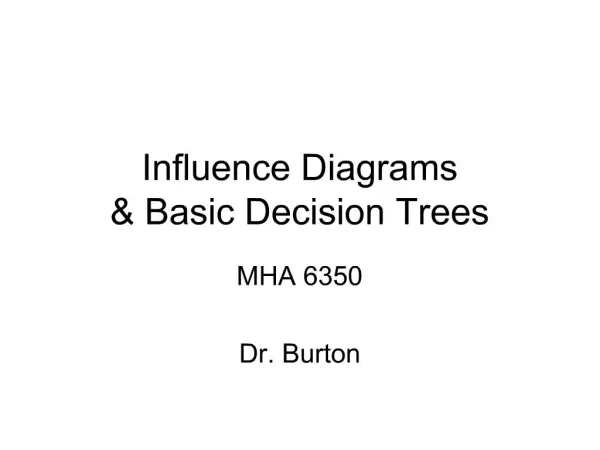 Influence Diagrams Basic Decision Trees