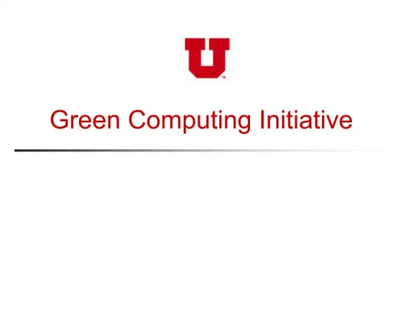 Green Computing Initiative