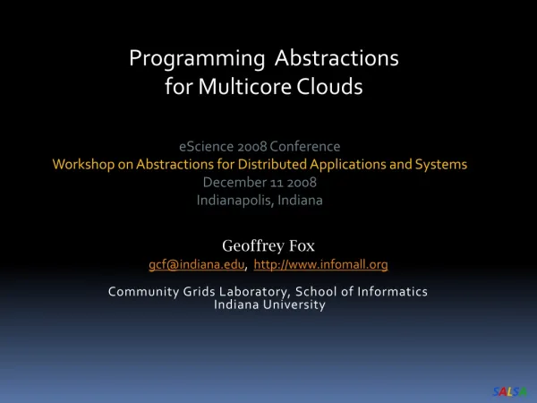 Programming Abstractions for Multicore Clouds