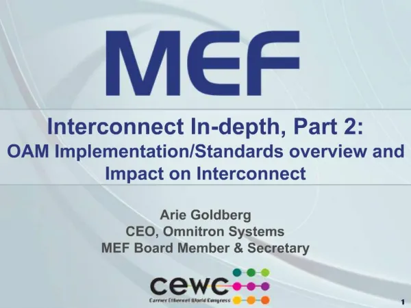 Interconnect In-depth, Part 2: OAM Implementation