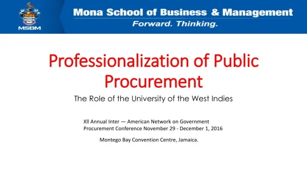 Professionalization of Public Procurement