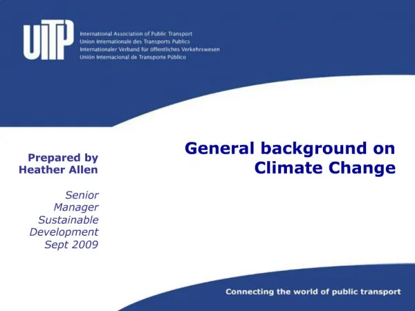 General background on Climate Change