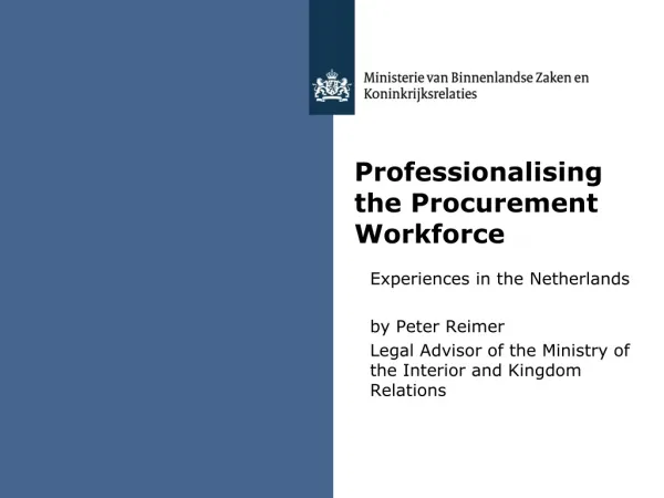 Professionalising the Procurement Workforce