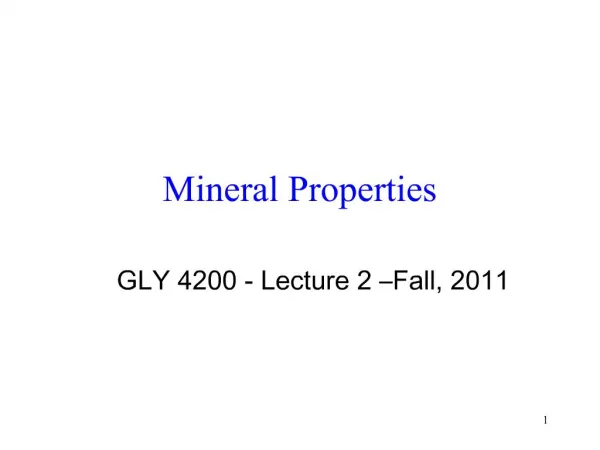 Mineral Properties