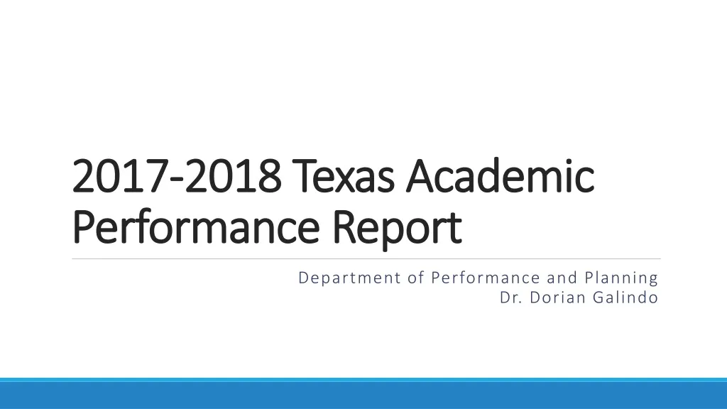 2017 2018 texas academic performance report