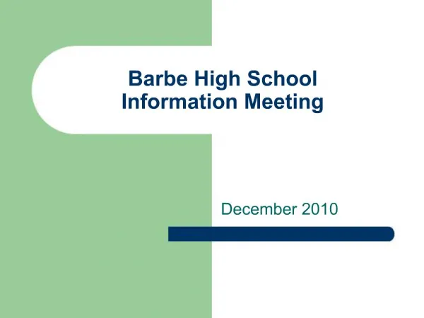 Barbe High School Information Meeting