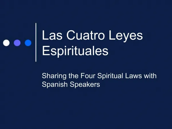 Las Cuatro Leyes Espirituales