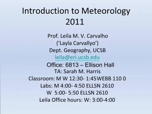 Introduction to Meteorology 2011