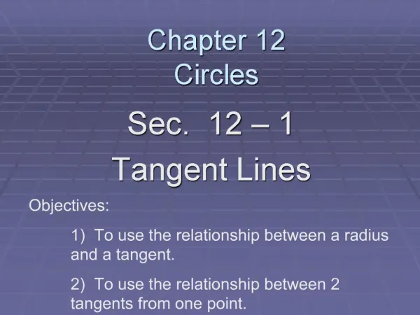 Chapter 12 Circles