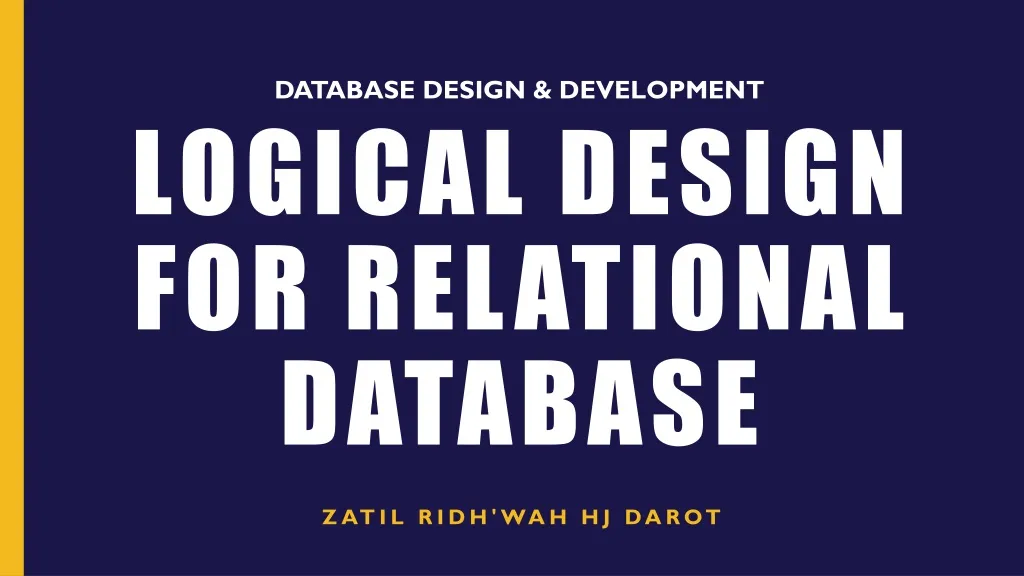 logical design for relational database