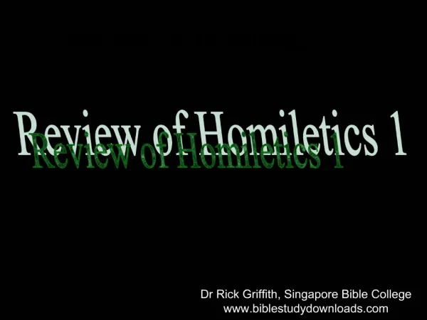 Review of Homiletics 1