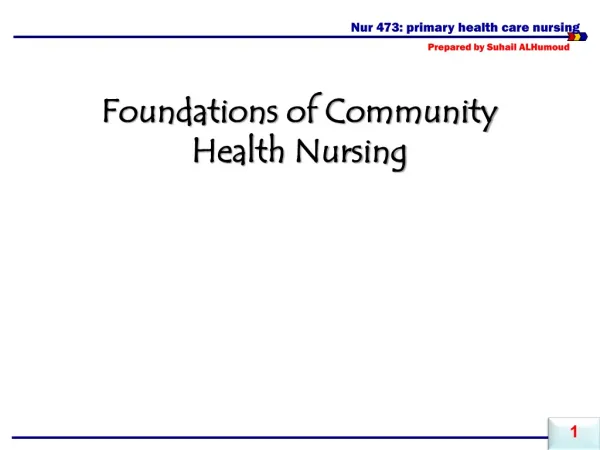 Nur 473: primary health care nursing