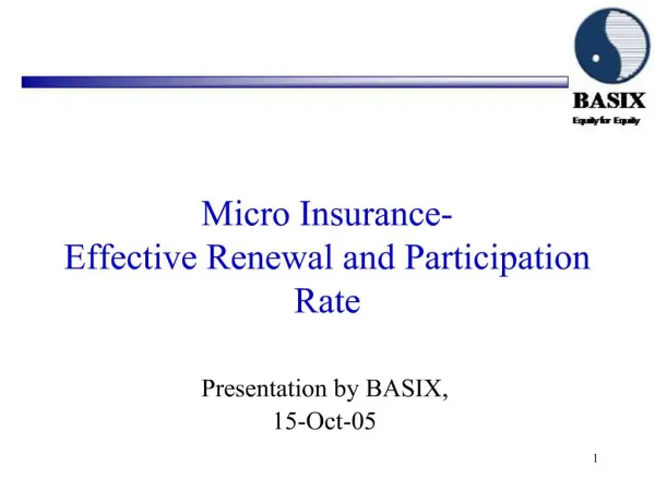 Micro Insurance- Effective Renewal and Participation Rate